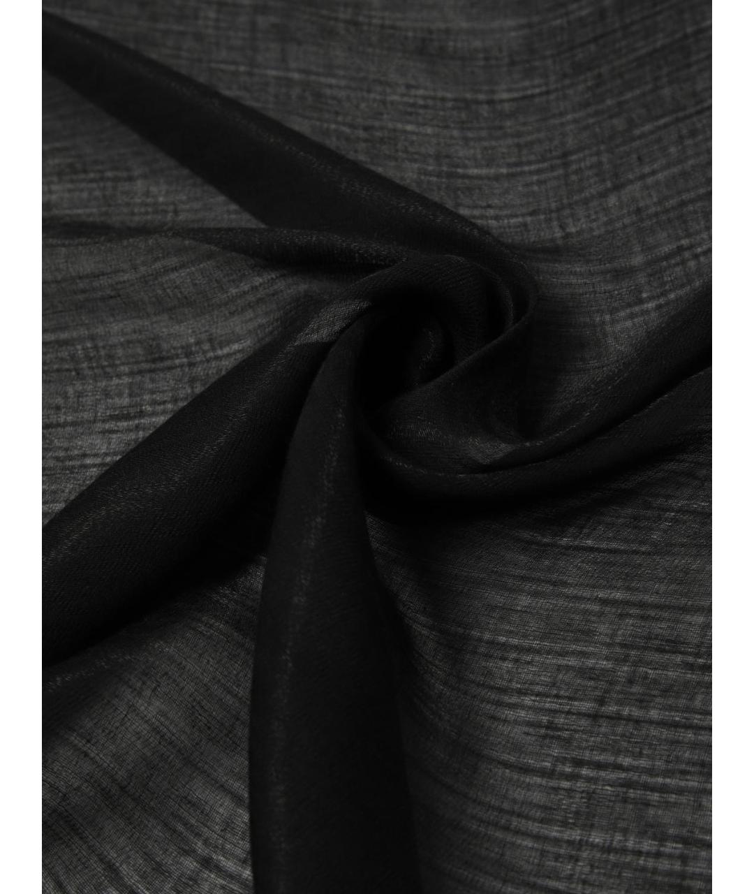 EMPORIO ARMANI Черный шерстяной шарф, фото 3