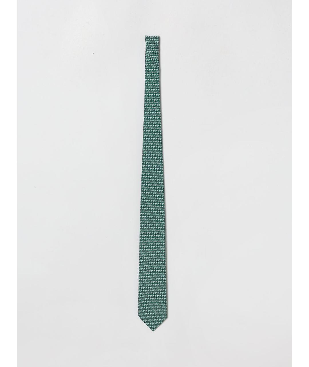 FERRAGAMO Зеленый шелковый галстук, фото 3