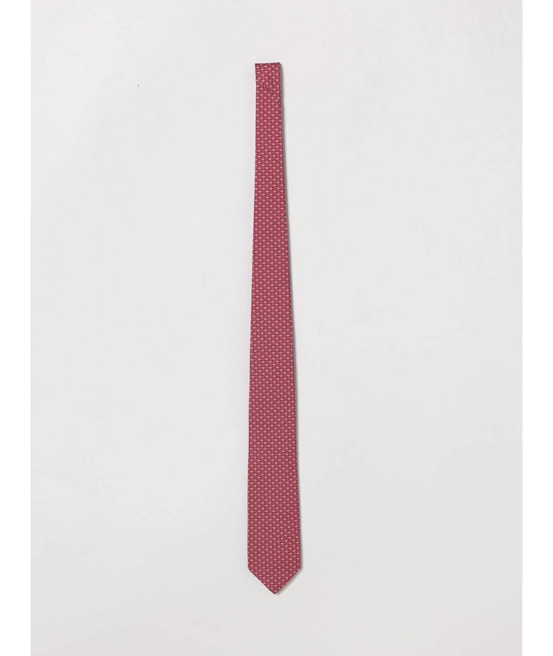 FERRAGAMO Бордовый шелковый галстук, фото 3