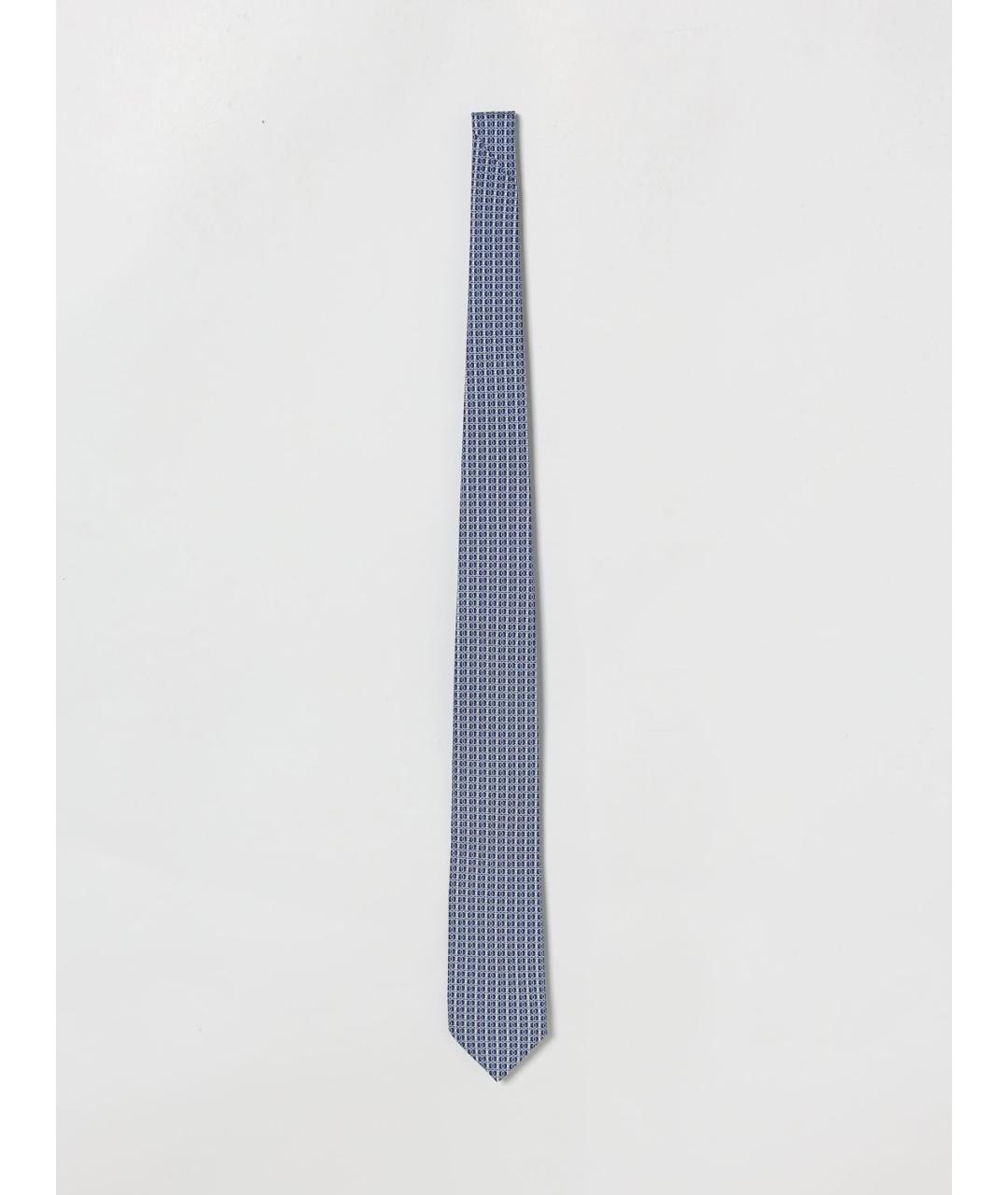 FERRAGAMO Синий шелковый галстук, фото 3