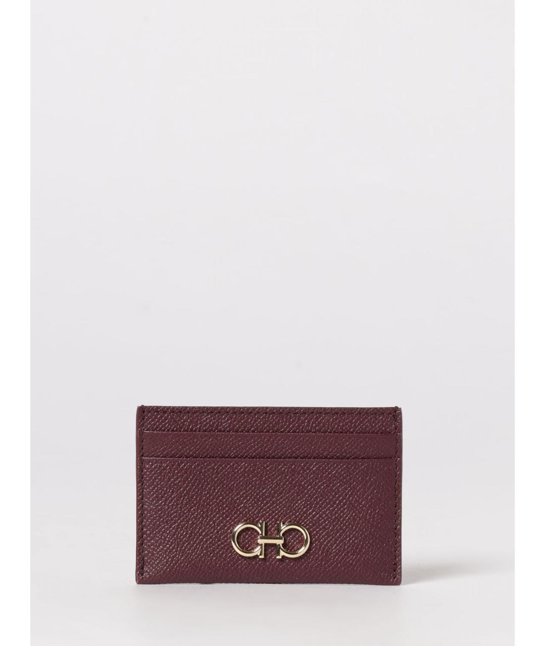 FERRAGAMO Бордовый кожаный кардхолдер, фото 3