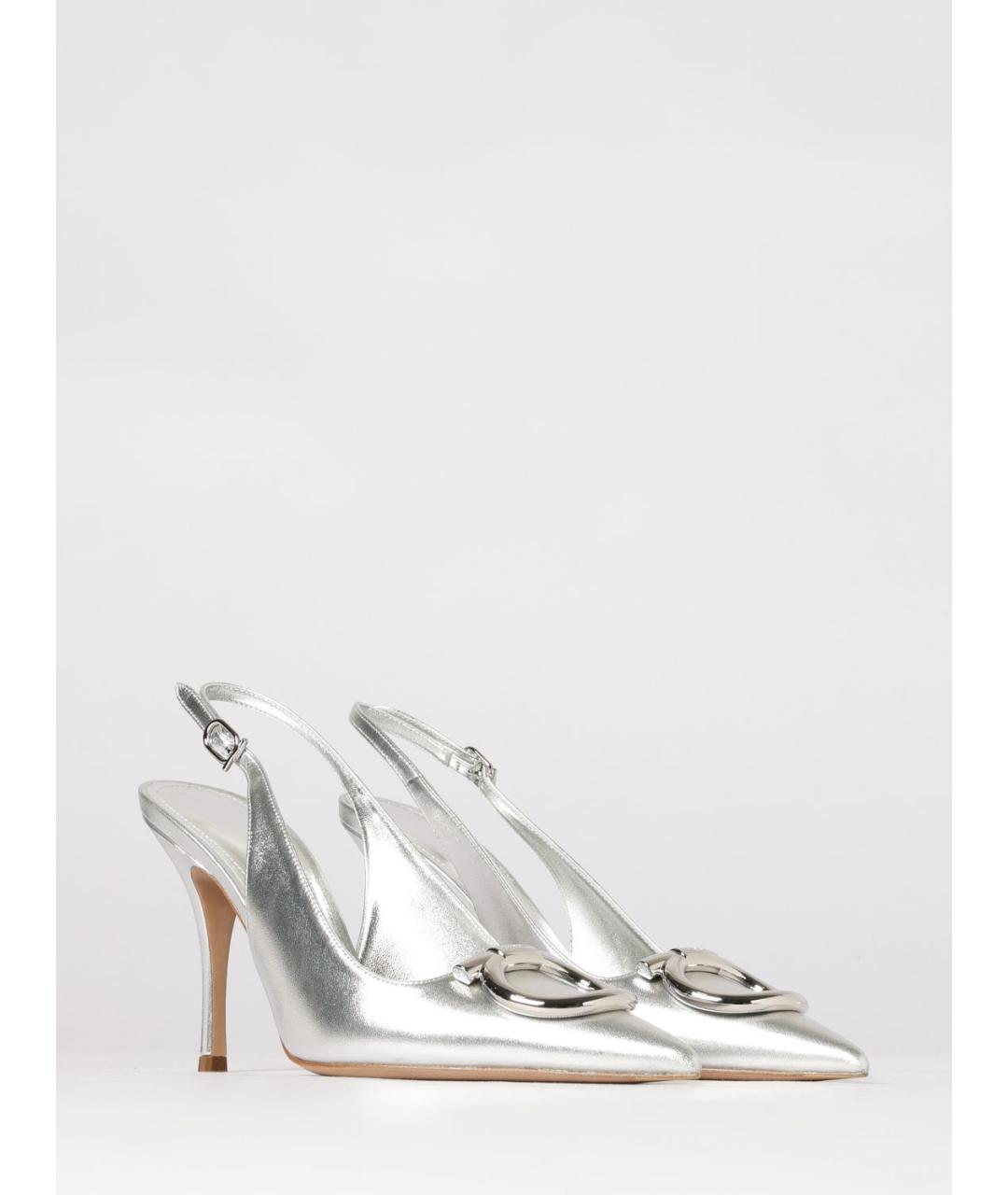 FERRAGAMO Серебряные кожаные туфли, фото 2