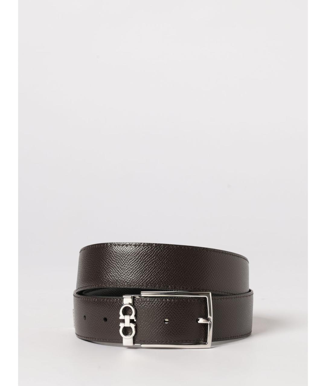 FERRAGAMO Черный кожаный ремень, фото 2