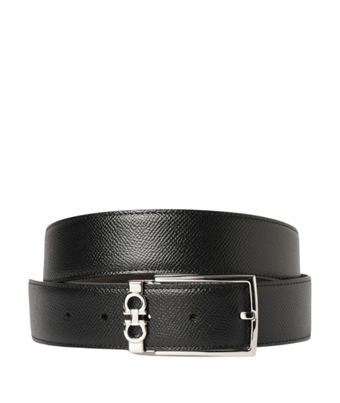 FERRAGAMO Черный кожаный ремень, фото 1