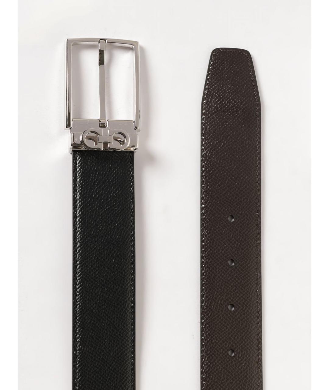 FERRAGAMO Черный кожаный ремень, фото 3