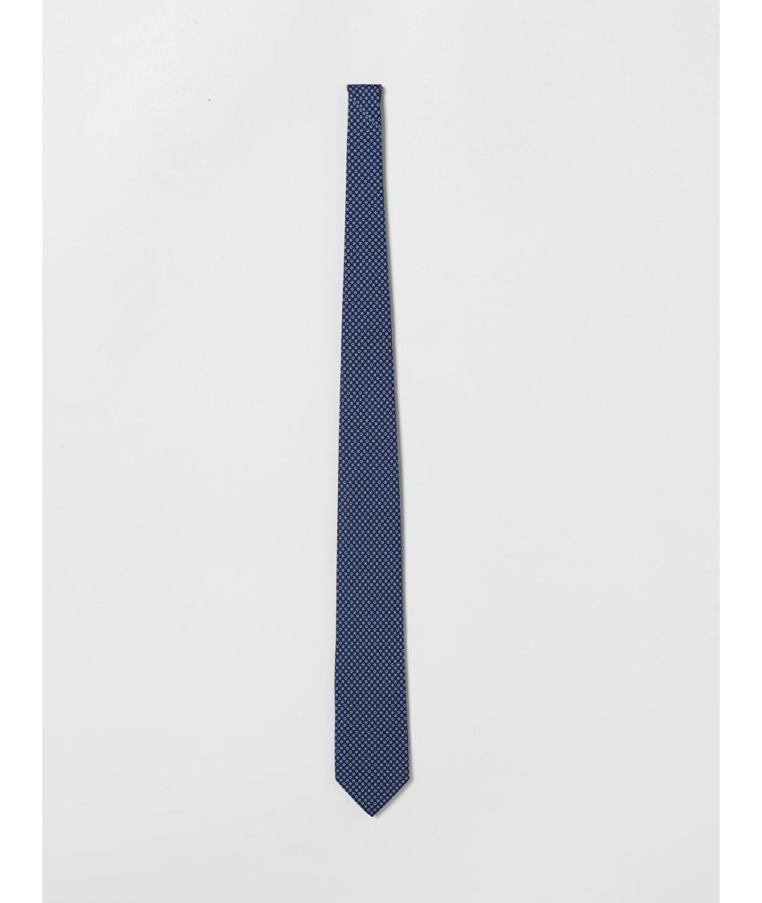 FERRAGAMO Синий шелковый галстук, фото 3