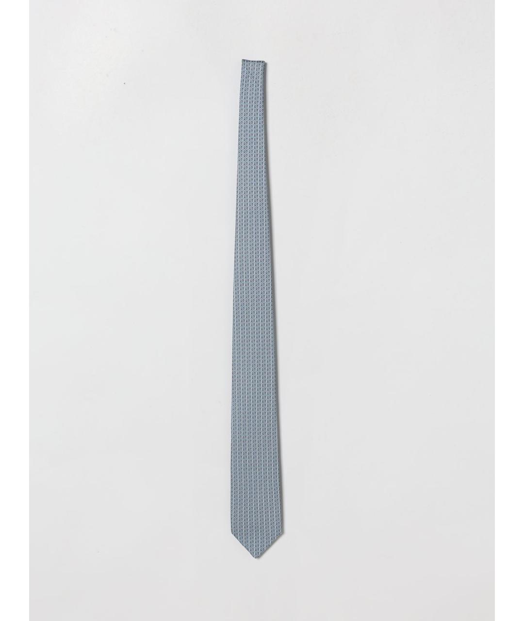 FERRAGAMO Серый шелковый галстук, фото 3