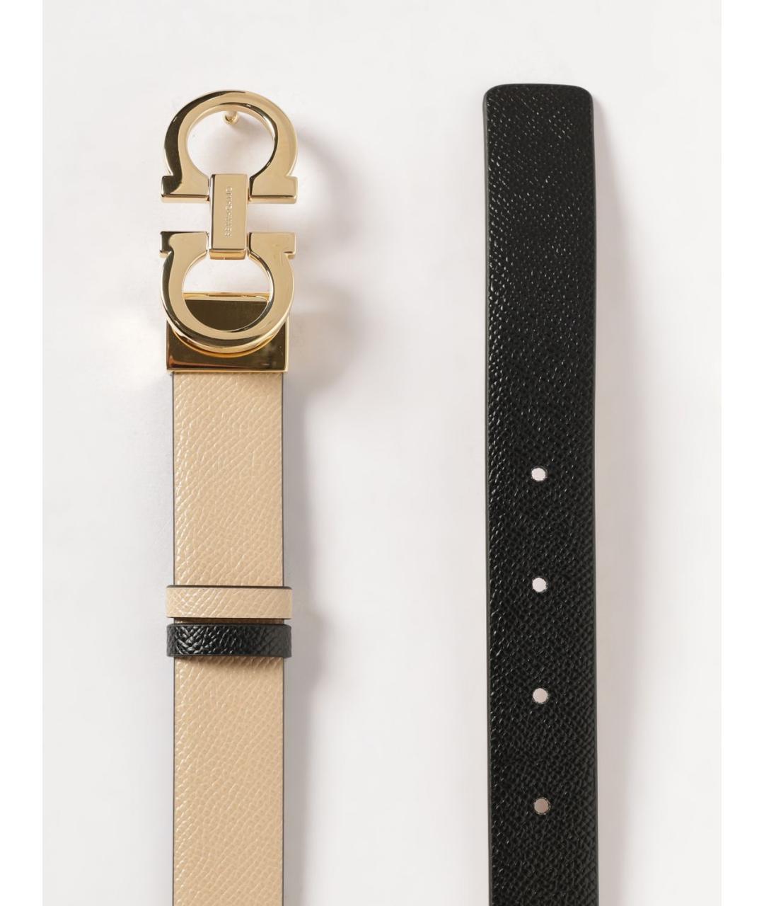 FERRAGAMO Бежевый кожаный ремень, фото 4