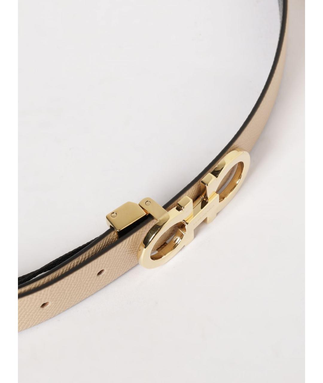 FERRAGAMO Бежевый кожаный ремень, фото 3