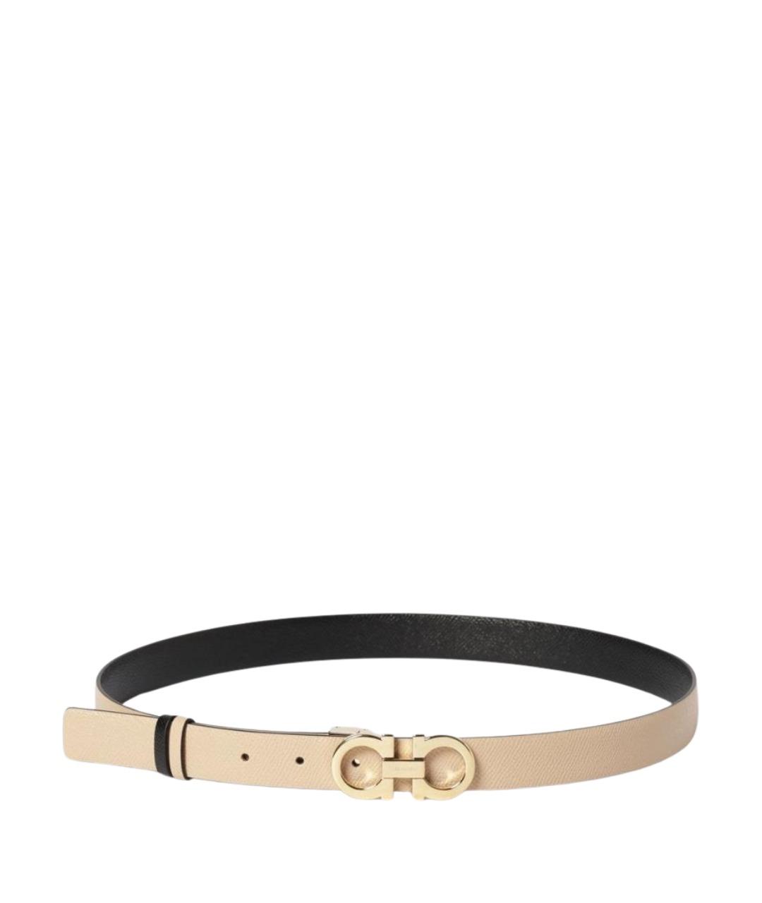 FERRAGAMO Бежевый кожаный ремень, фото 1