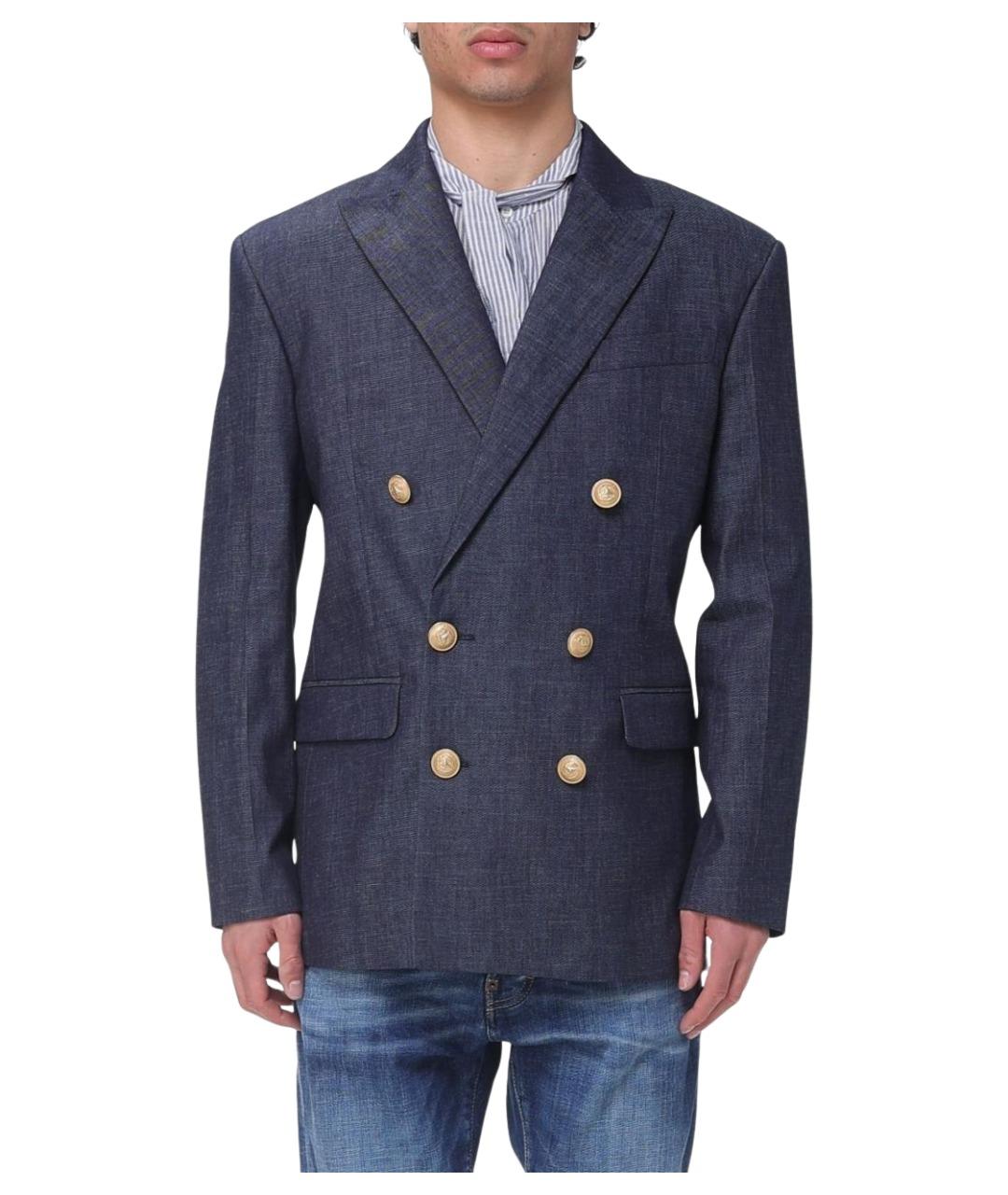 DSQUARED2 Синий хлопковый пиджак, фото 1