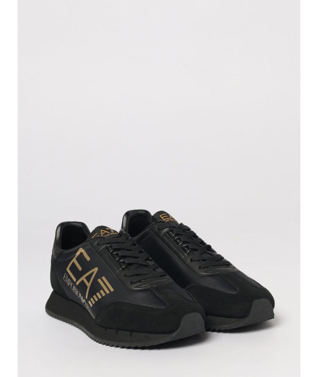 EA7 Черные замшевые низкие кроссовки / кеды, фото 2