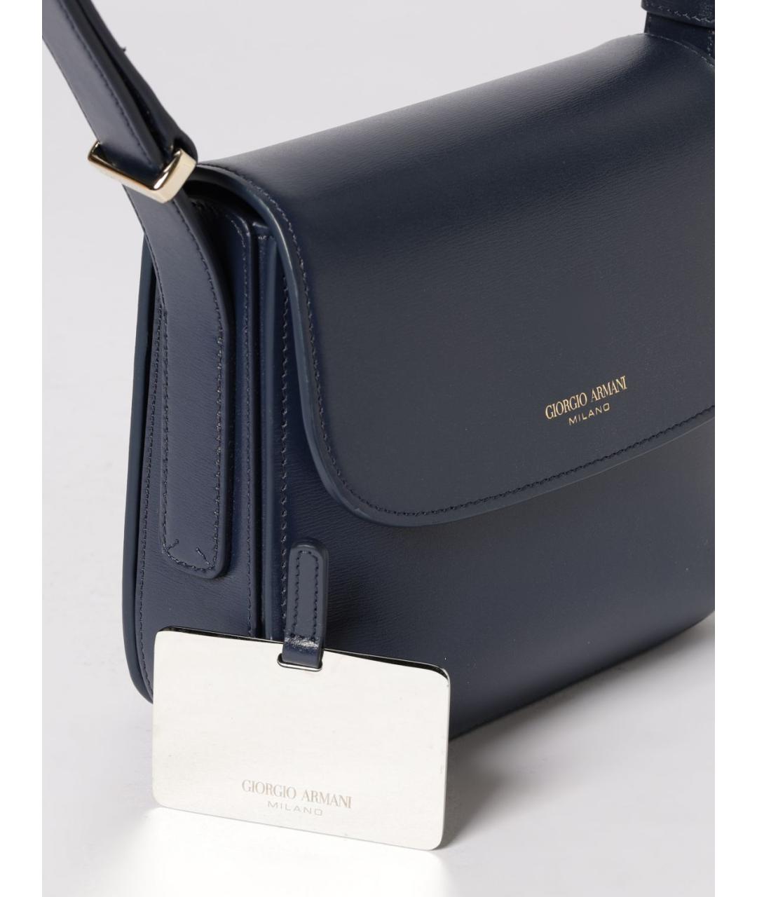 GIORGIO ARMANI Синяя кожаная сумка через плечо, фото 5