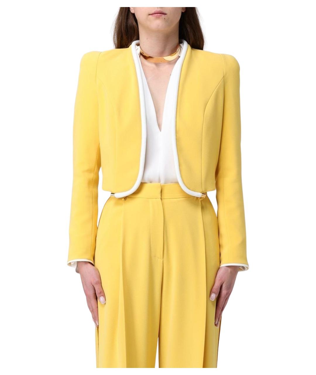 ELISABETTA FRANCHI Желтый полиэстеровый жакет/пиджак, фото 1