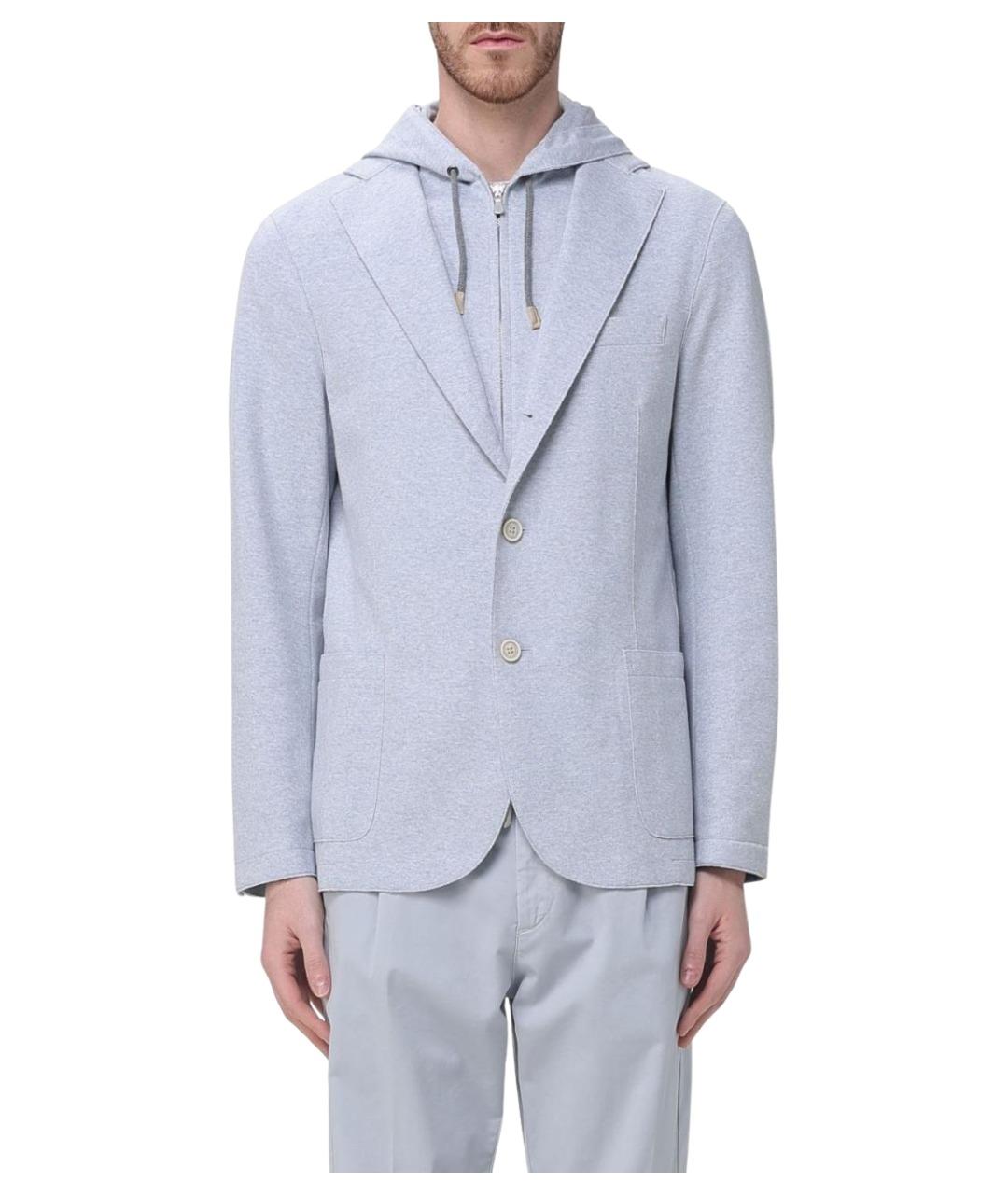 ELEVENTY Серый хлопковый пиджак, фото 1