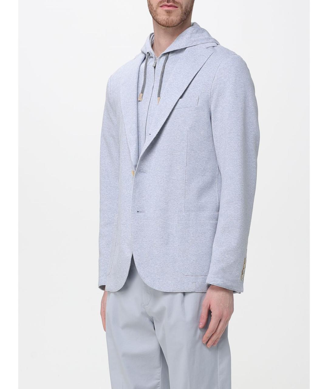 ELEVENTY Серый хлопковый пиджак, фото 3