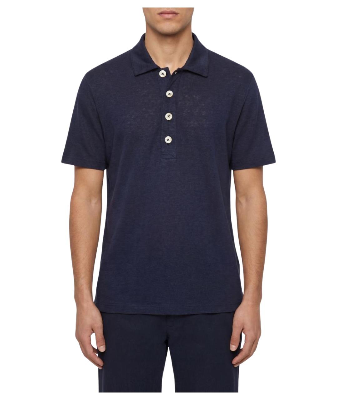 ELEVENTY Синее поло с коротким рукавом, фото 1