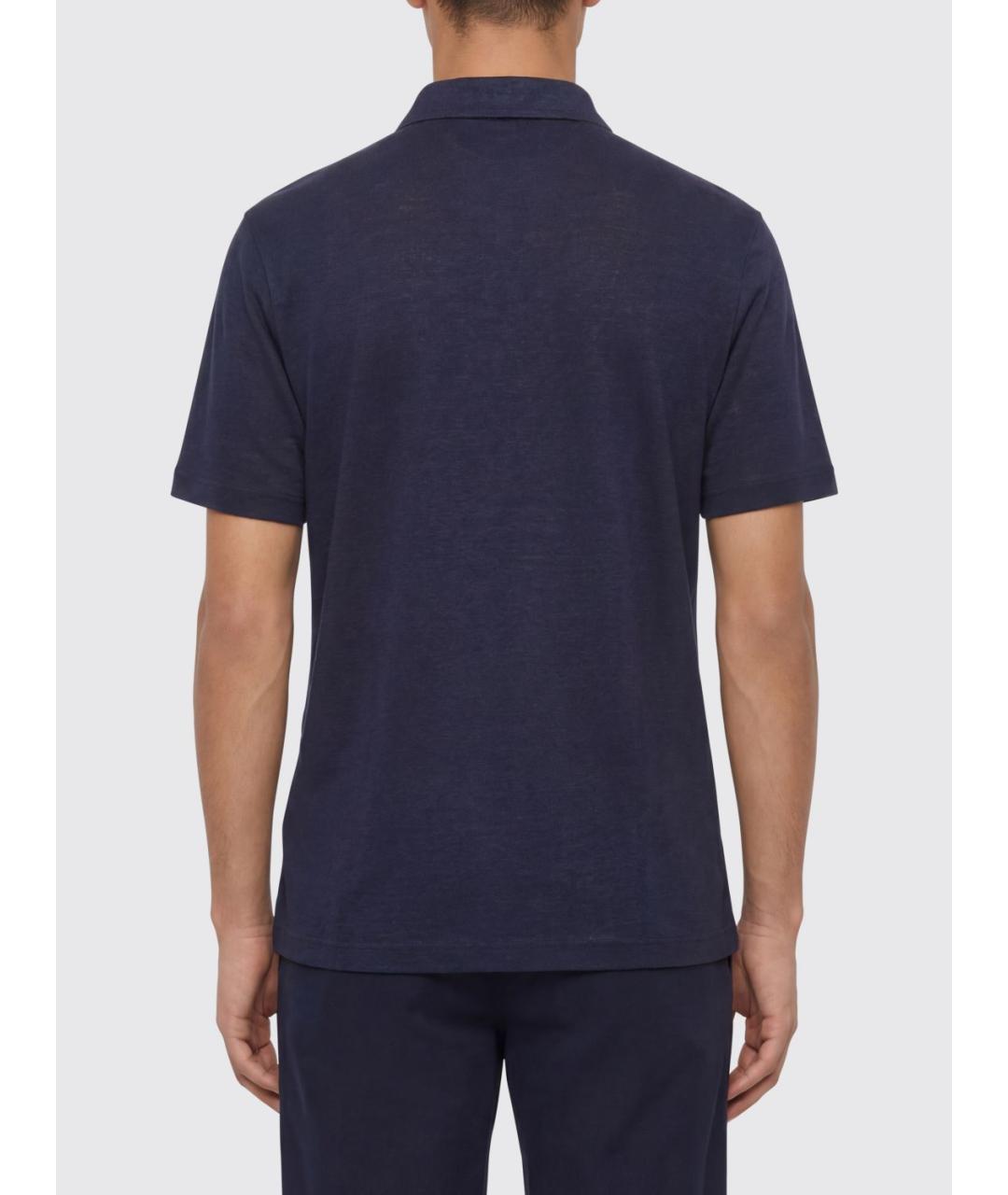 ELEVENTY Синее поло с коротким рукавом, фото 2