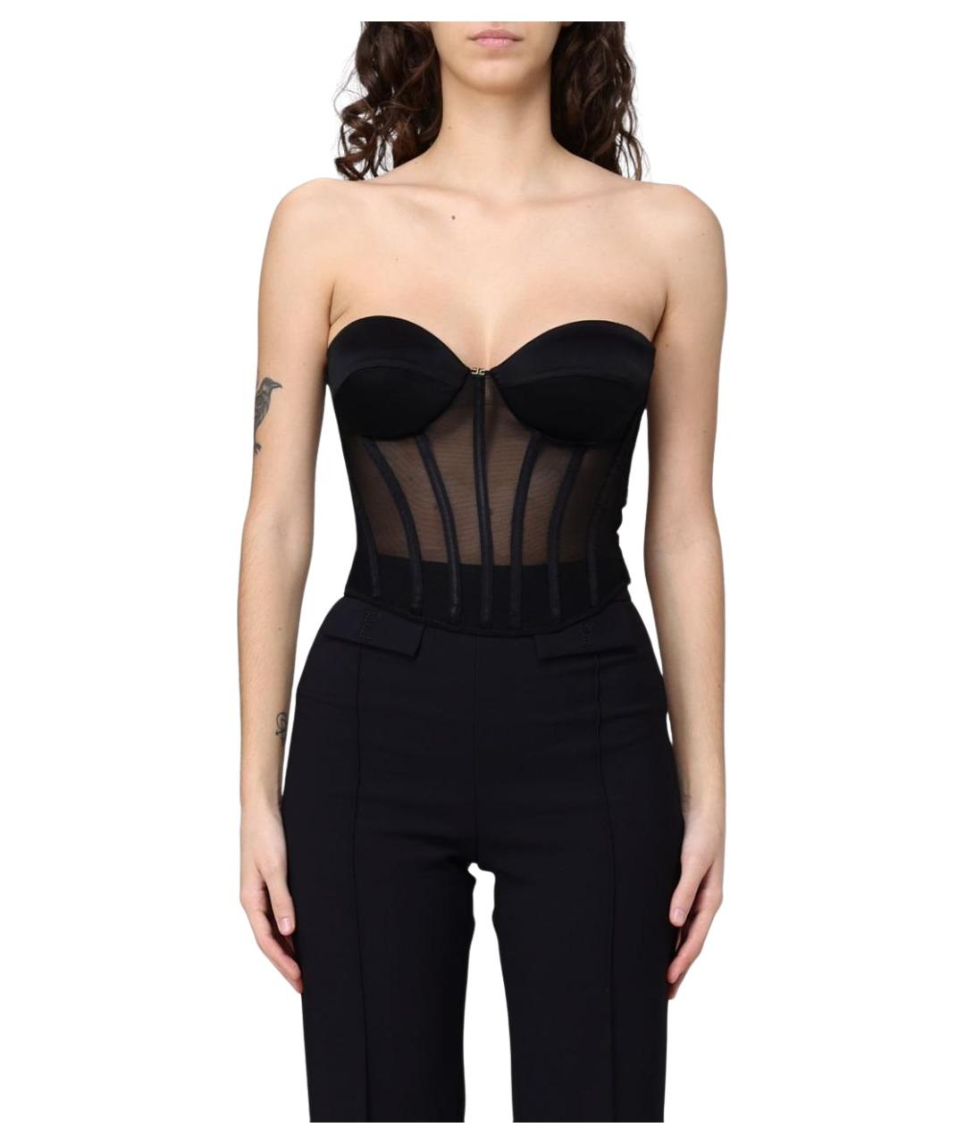 ELISABETTA FRANCHI Черная полиамидовая майка, фото 1