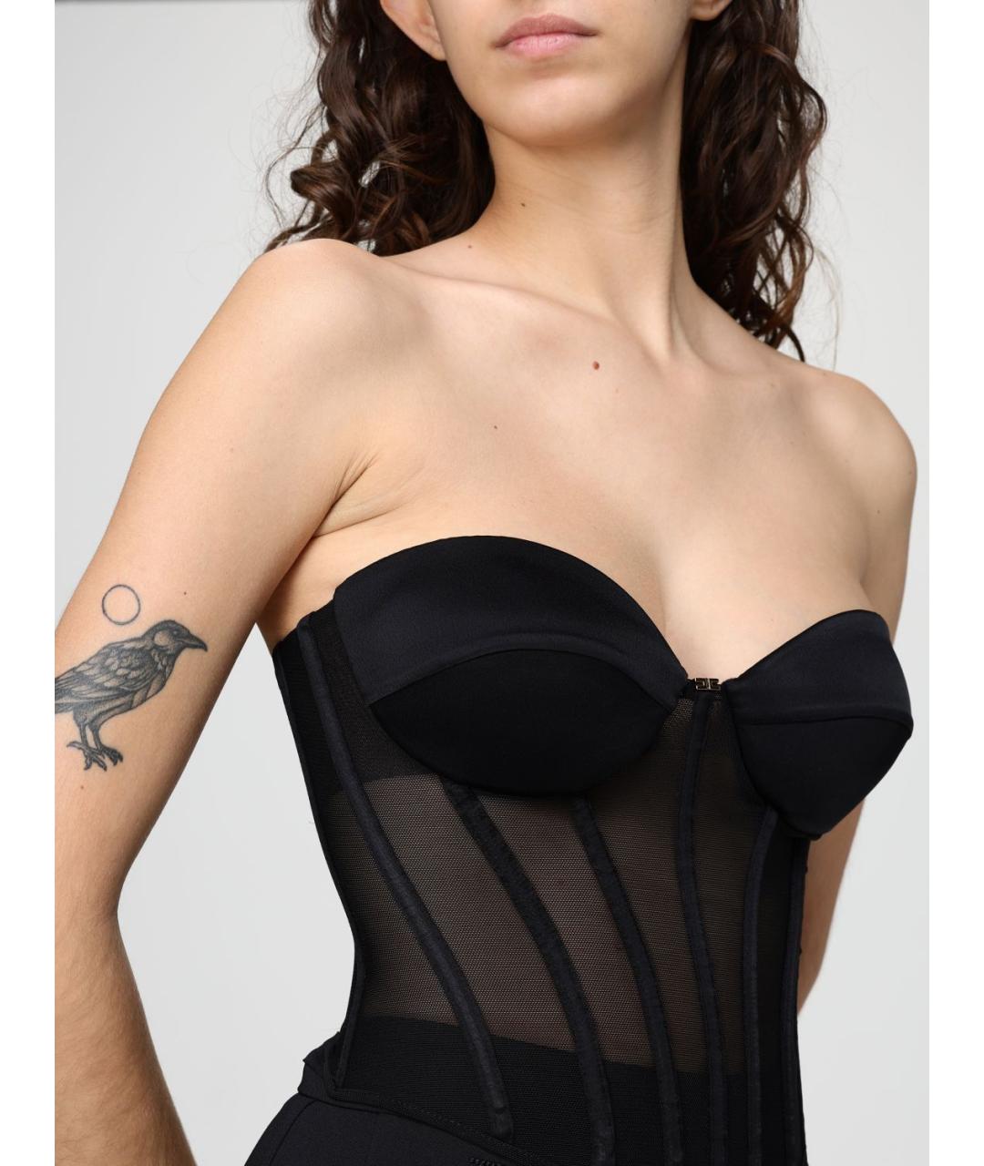 ELISABETTA FRANCHI Черная полиамидовая майка, фото 4