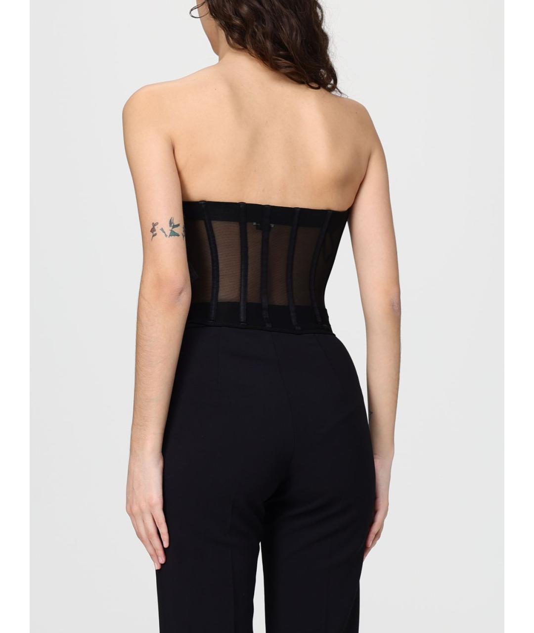 ELISABETTA FRANCHI Черная полиамидовая майка, фото 3