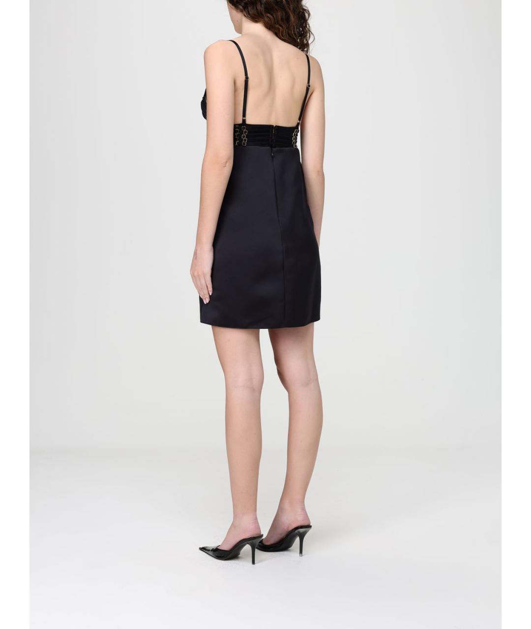 ELISABETTA FRANCHI Черное полиэстеровое коктейльное платье, фото 2