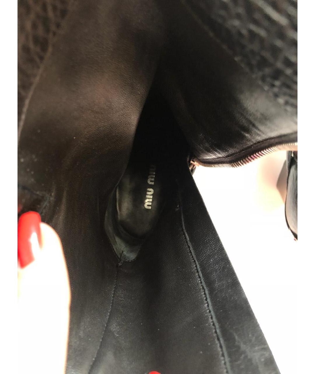 MIU MIU Черные кожаные сапоги, фото 6