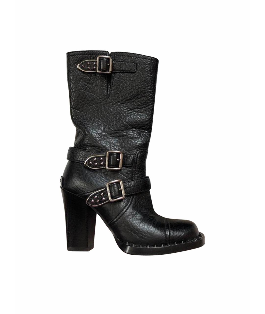 MIU MIU Черные кожаные сапоги, фото 1