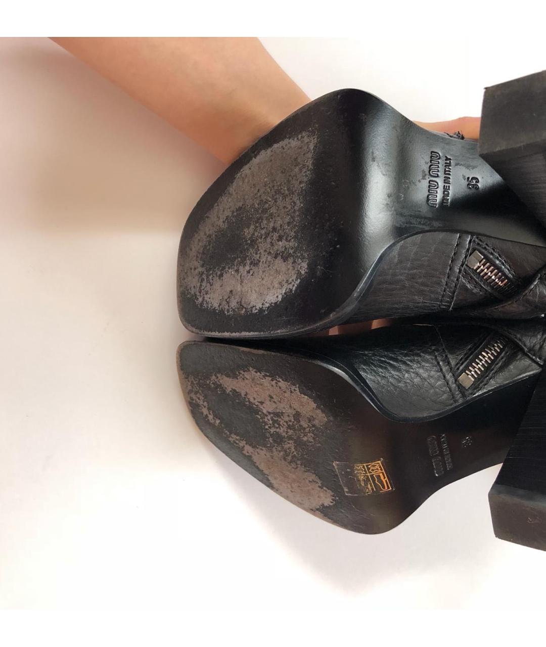 MIU MIU Черные кожаные сапоги, фото 7