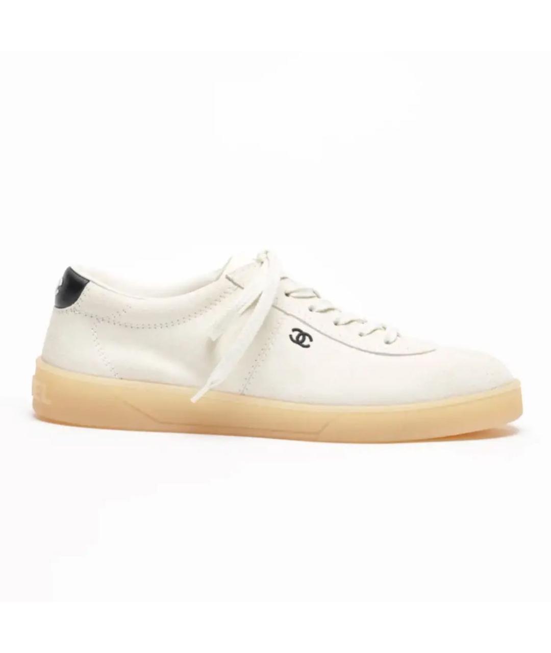 CHANEL Бежевые замшевые кеды, фото 6