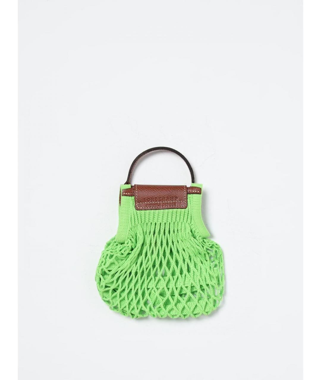 LONGCHAMP Зеленая тканевая сумка с короткими ручками, фото 2