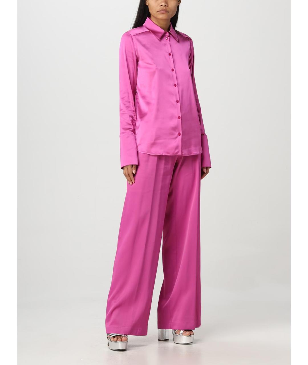 PATRIZIA PEPE Розовые прямые брюки, фото 2