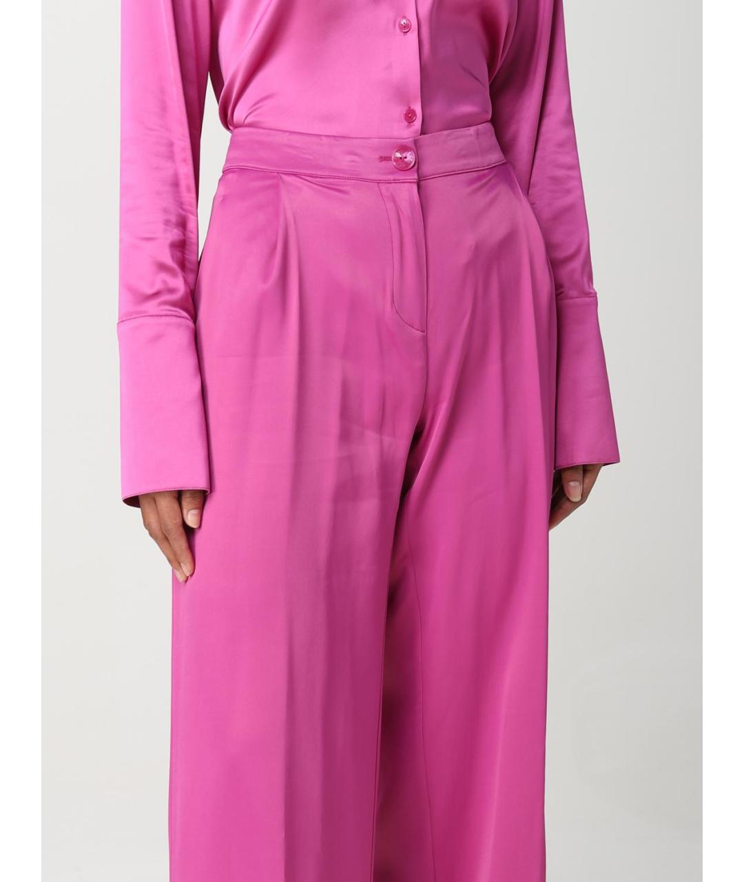 PATRIZIA PEPE Розовые прямые брюки, фото 4