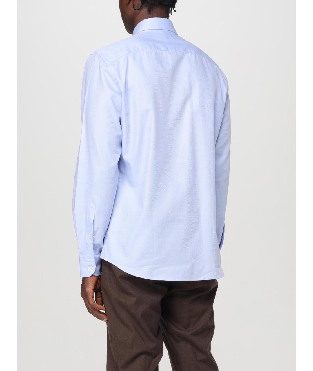 FAY Голубая хлопковая кэжуал рубашка, фото 2