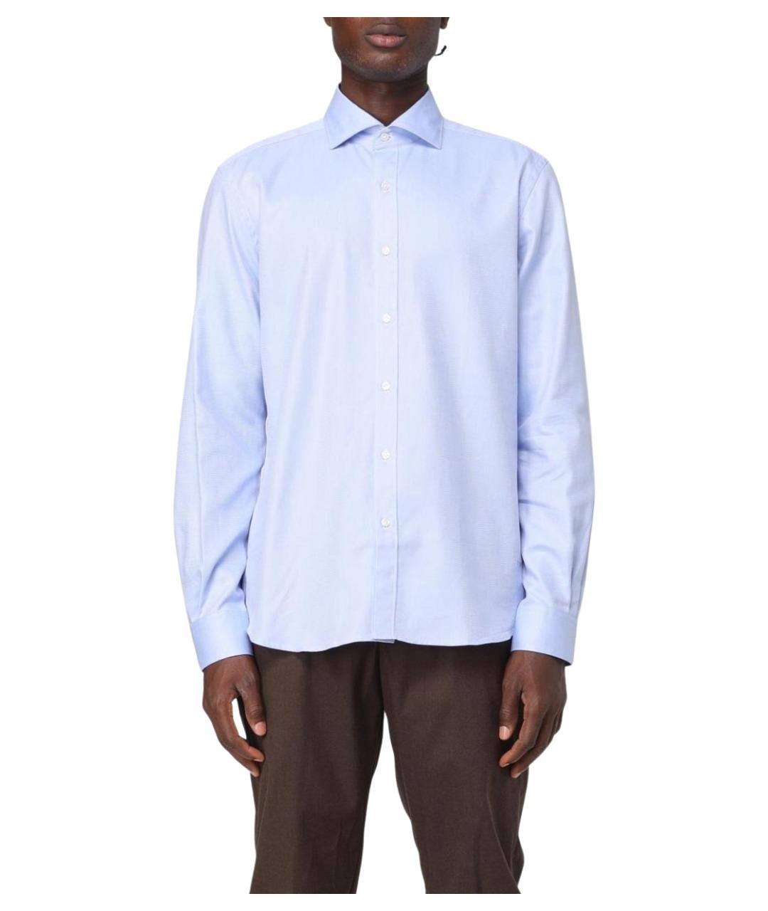 FAY Голубая хлопковая кэжуал рубашка, фото 1