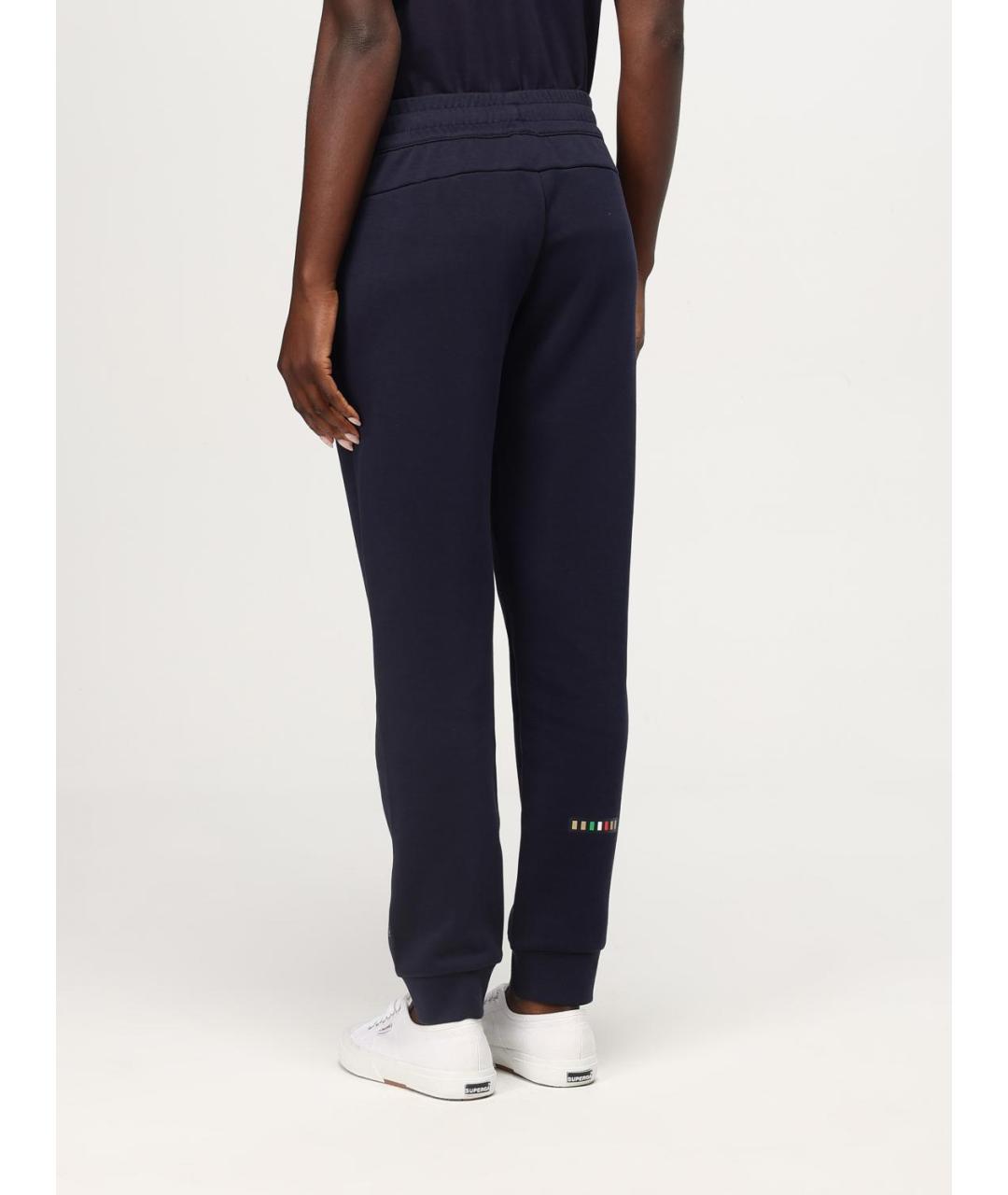 EA7 Темно-синие хлопковые спортивные брюки и шорты, фото 3