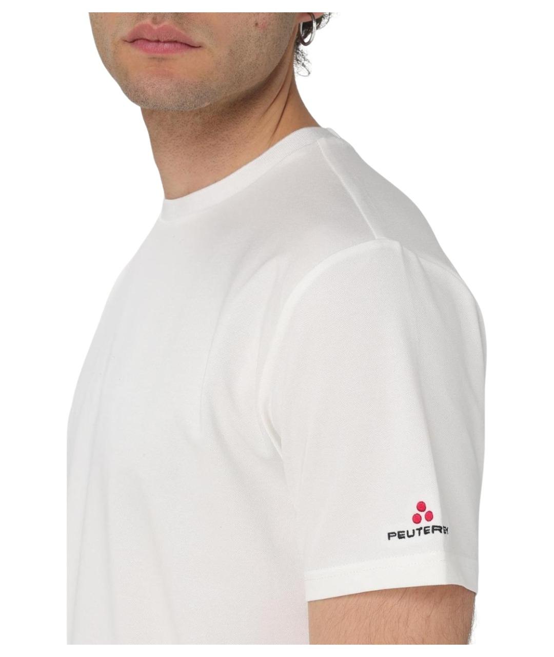 PEUTEREY Белая хлопковая футболка, фото 3