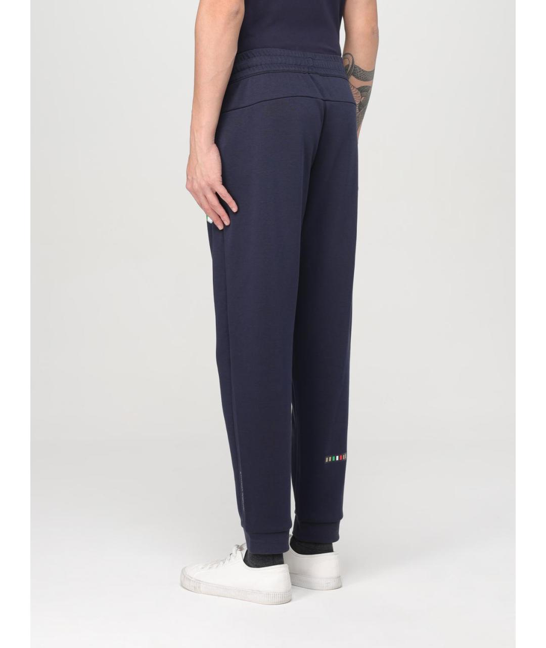 EA7 Синие хлопковые повседневные брюки, фото 3