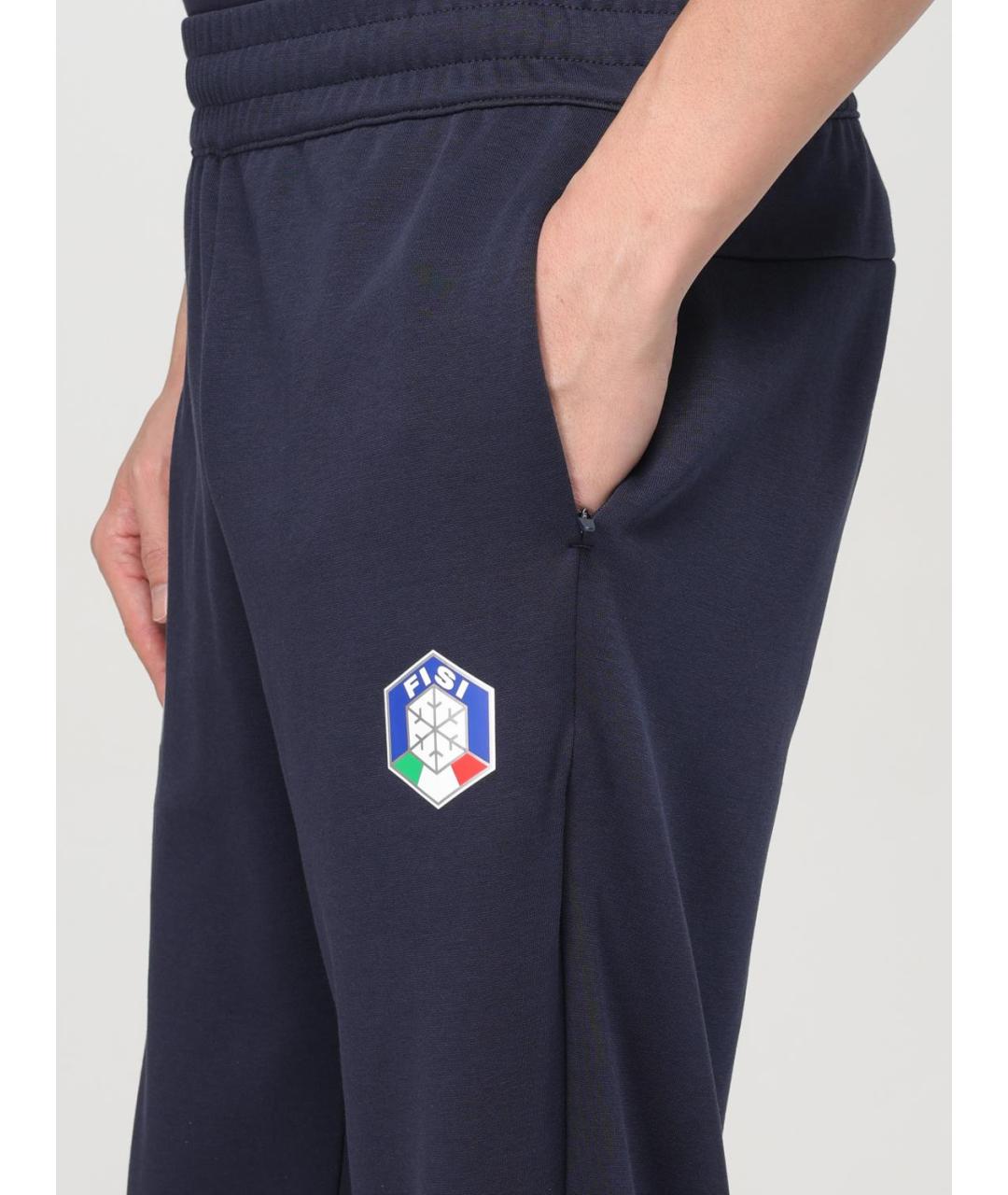 EA7 Синие хлопковые повседневные брюки, фото 4