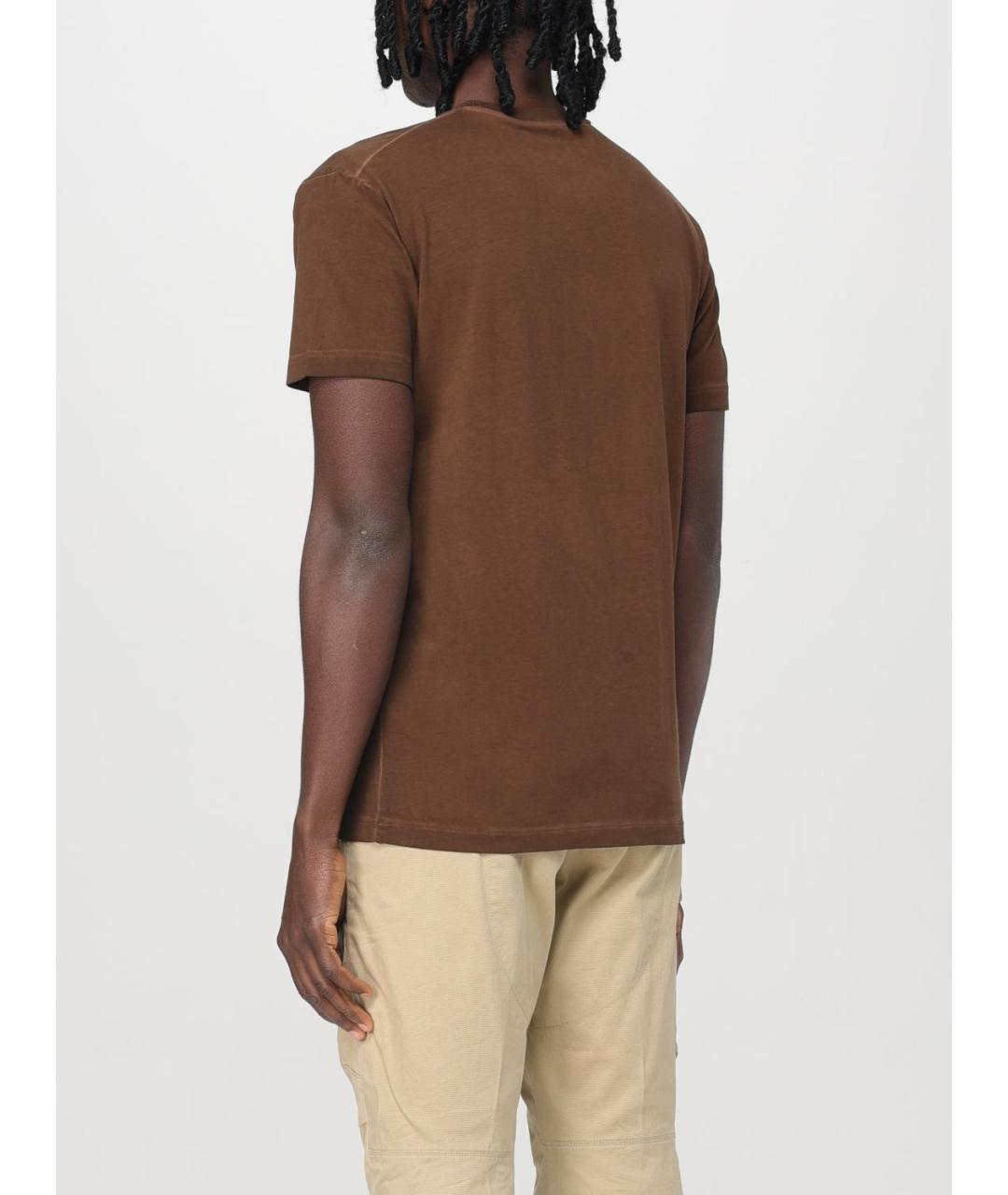 DSQUARED2 Коричневая хлопковая футболка, фото 2