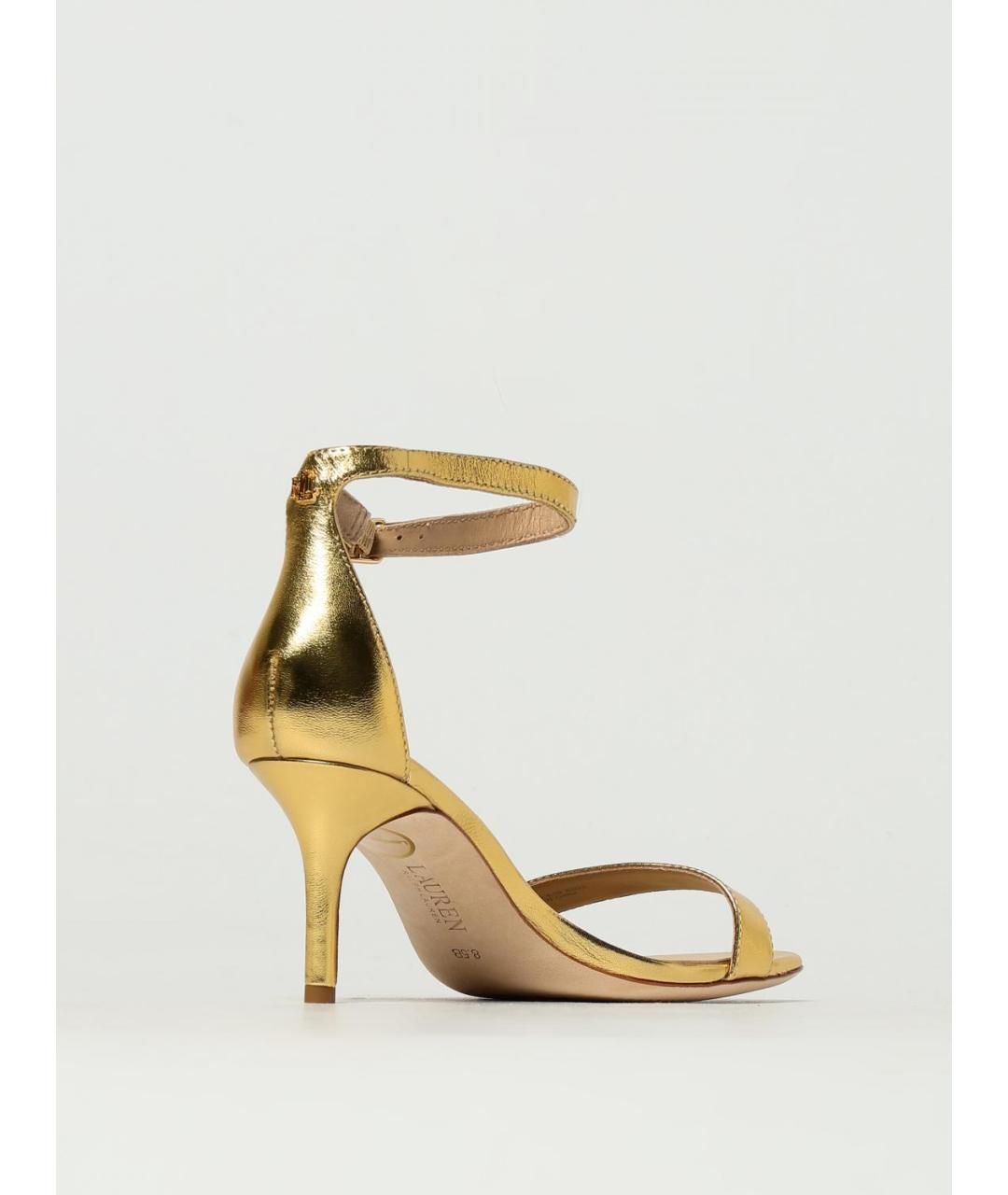 RALPH LAUREN Золотые босоножки, фото 3