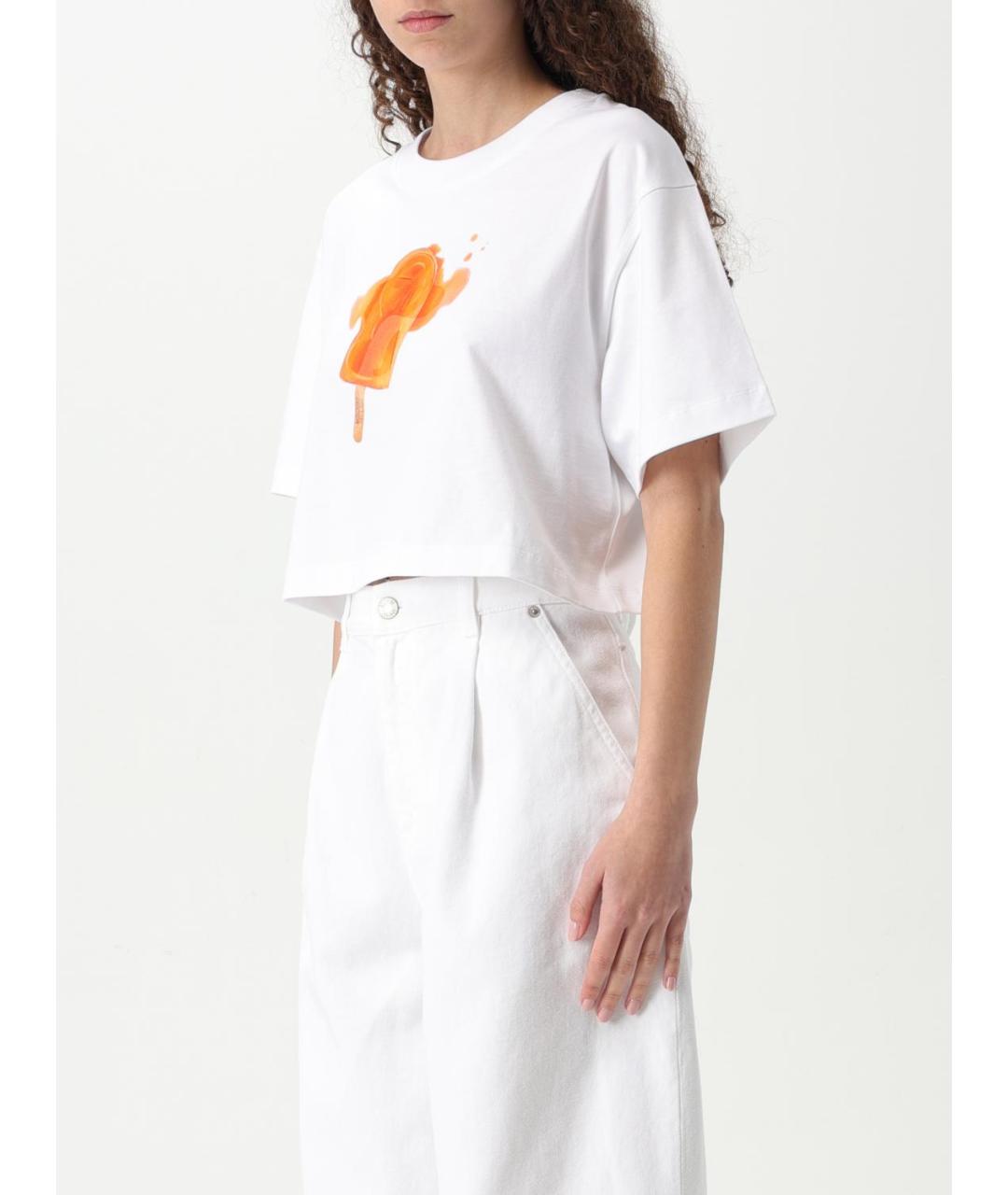 MOSCHINO JEANS Белая хлопковая футболка, фото 4