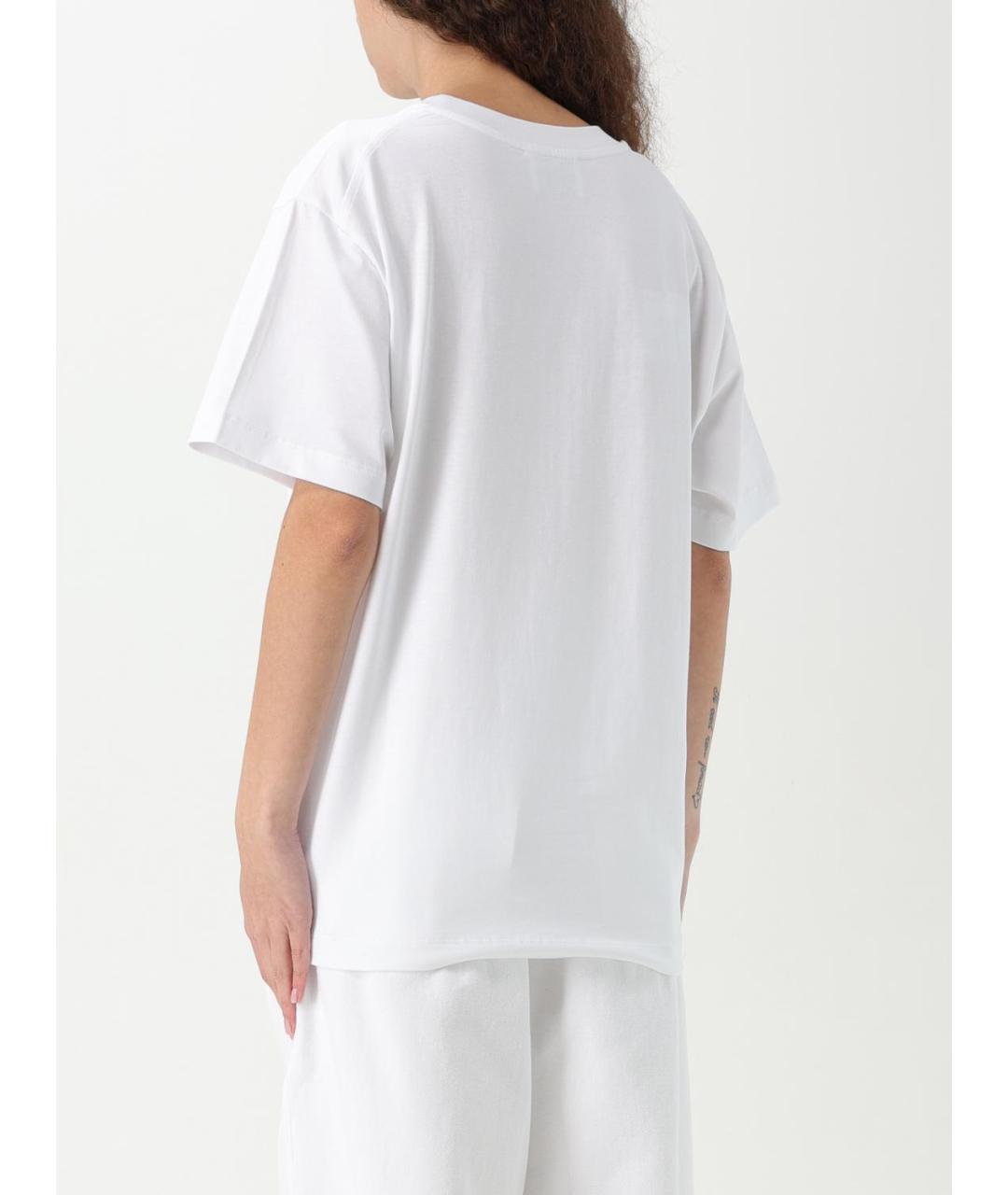 MOSCHINO JEANS Белая хлопковая футболка, фото 2