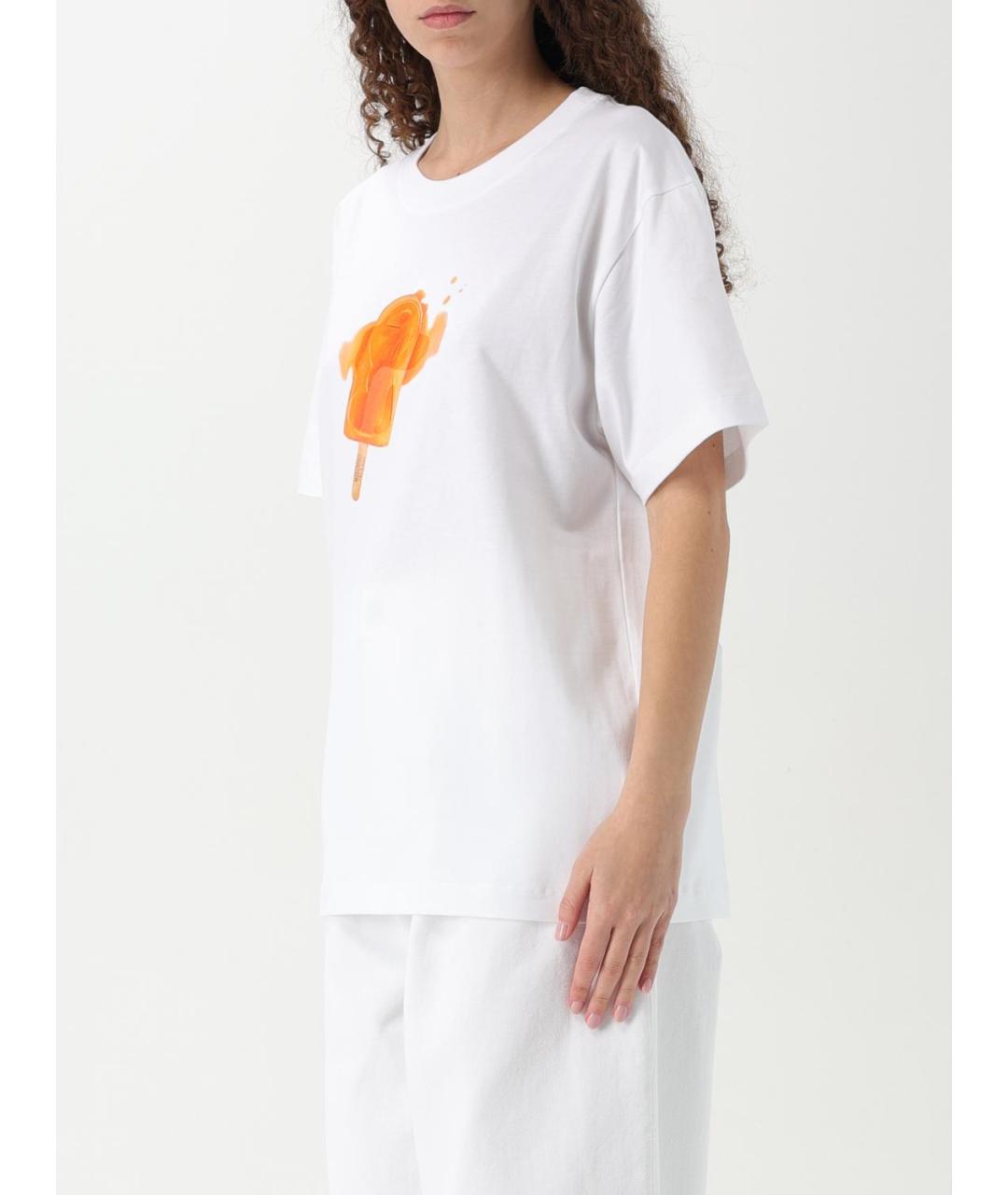 MOSCHINO JEANS Белая хлопковая футболка, фото 3