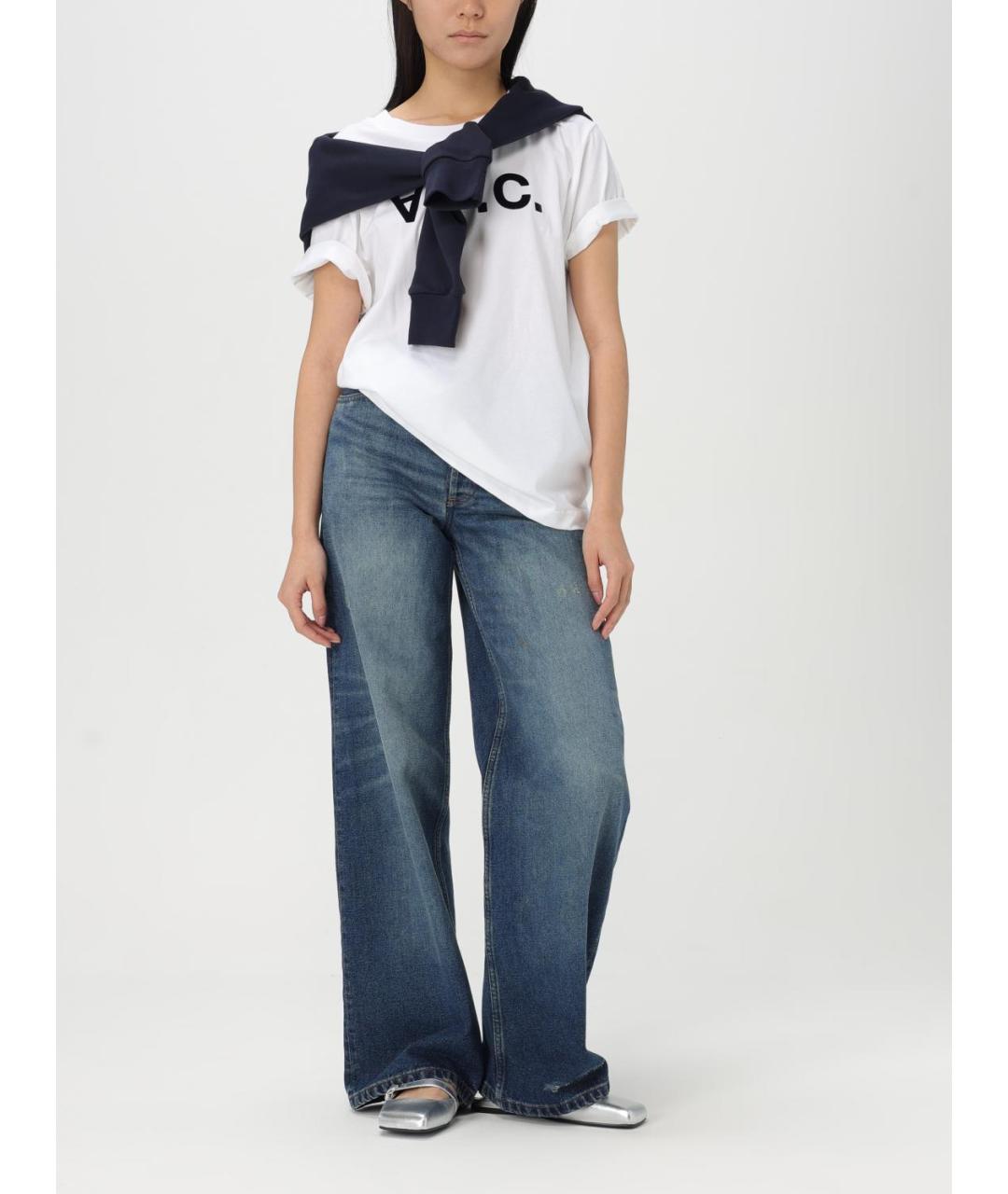 A.P.C. Белая хлопковая футболка, фото 2