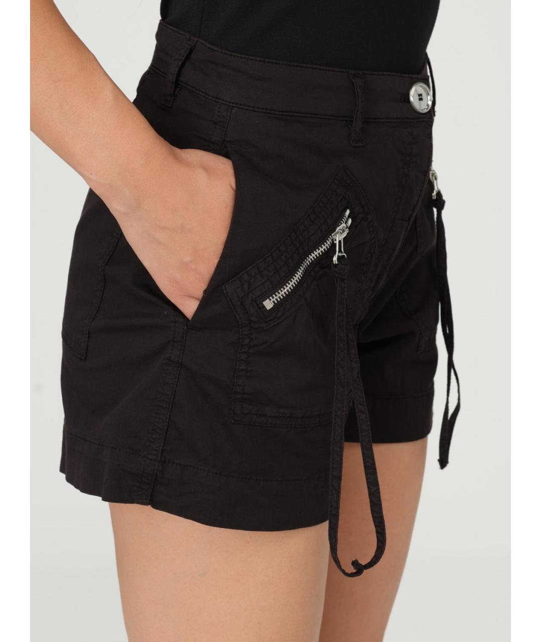 PINKO Черные хлопковые шорты, фото 3