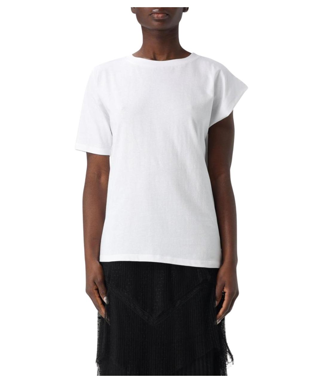 TWIN-SET Белая хлопковая футболка, фото 1