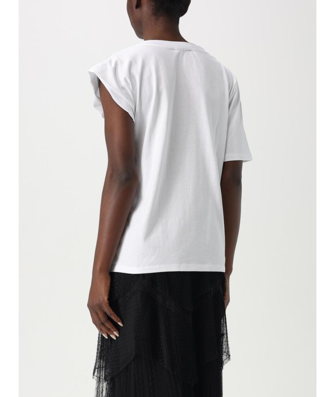 TWIN-SET Белая хлопковая футболка, фото 2