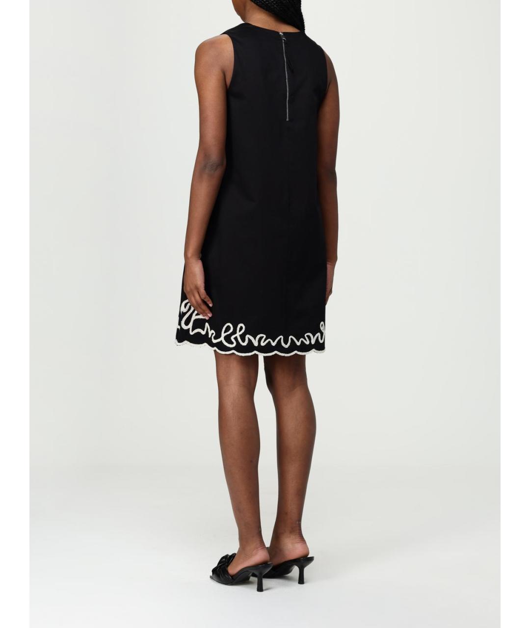 HUGO BOSS Черное хлопковое повседневное платье, фото 2