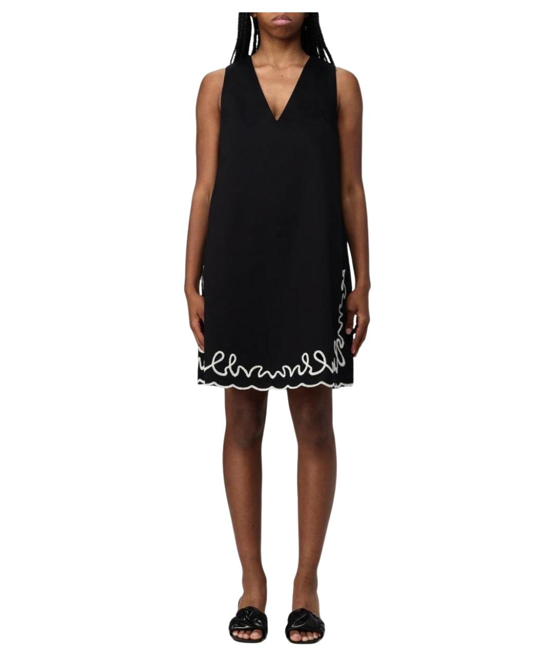 HUGO BOSS Черное хлопковое повседневное платье, фото 1